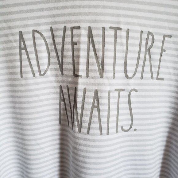 Rae Dunn Adventure Awaits Berkeley Hoodie Sweatshirt Striped Pullover Size Small - Picture 5 of 9
